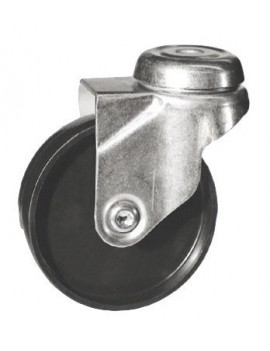 Roulette pivotante Ø50 fixation à trou central ( oeil ), polyamide