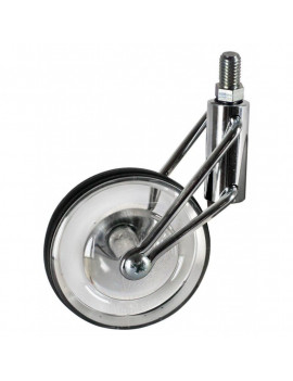 Roulette design pivotante tige M8 chromé diamètre 78 roue style cristal caoutchouc noir