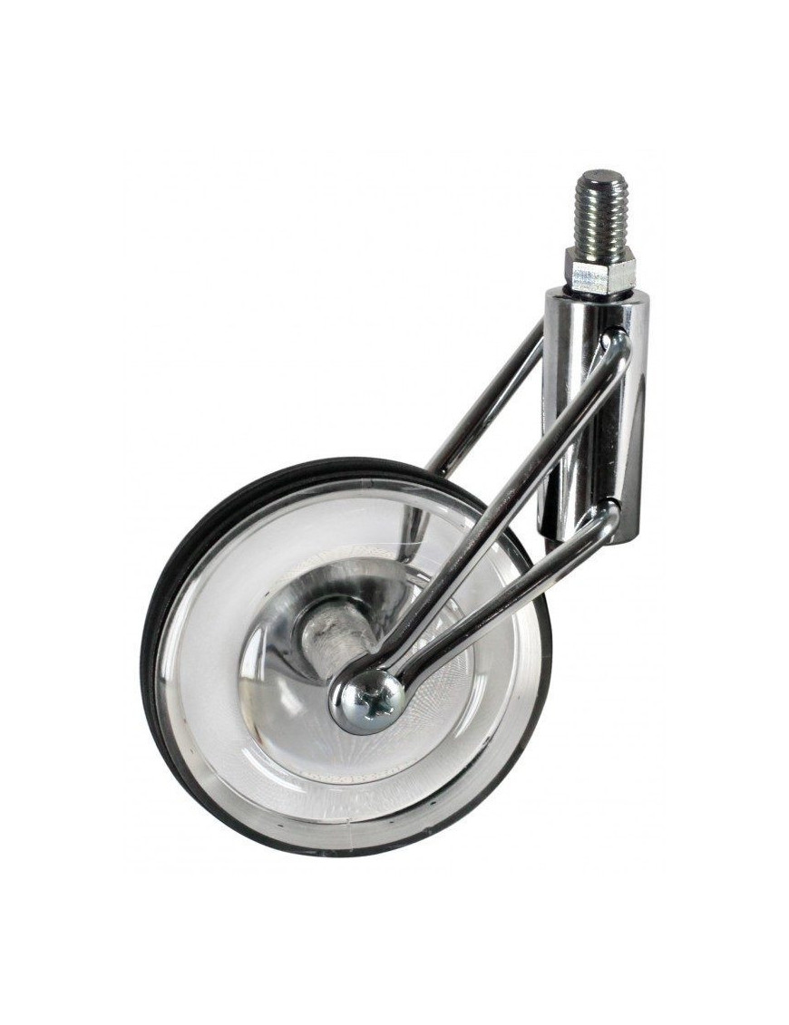 Roulette design pivotante tige M8 chromé diamètre 78 roue style cristal caoutchouc noir