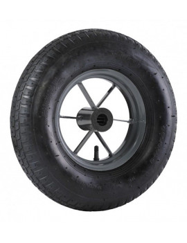Roue brouette à pneu diamètre 400 x 100 alésage 25 longueur de moyeu 76 mm roulement à rouleaux
