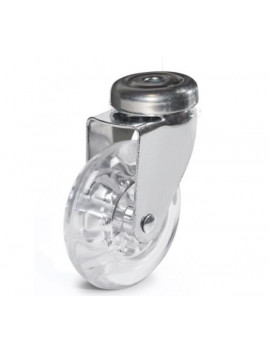 Roulette design pivotante à oeil diamètre 50 roue style roller translucide bombé