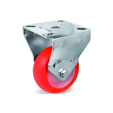 Roulette fixe diamètre 40 mm roue polyuréthane rouge - 40 Kg